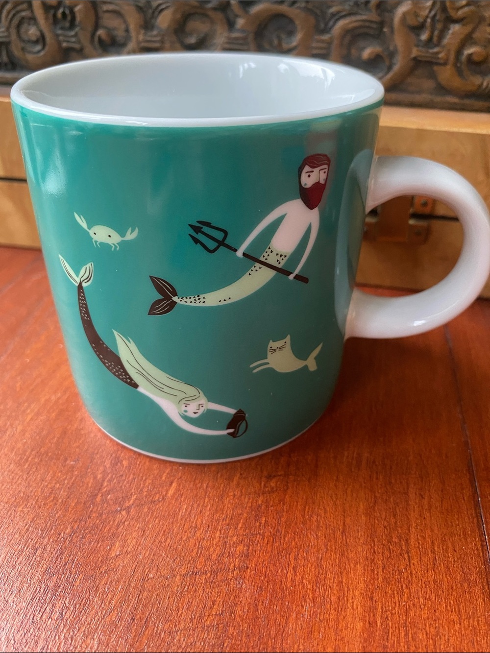Danica Studio Sea Spell Mermaids Merman Pets Teal Coffee Tea Mug Gift Coastal